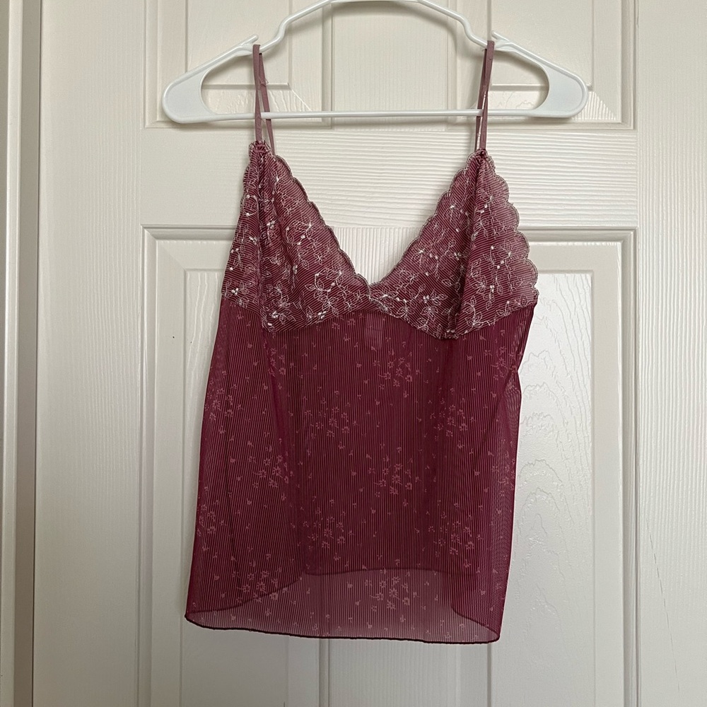 pink mesh top